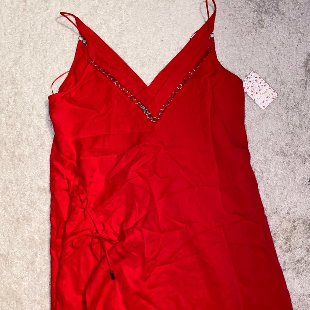Red Dress with Side Slit